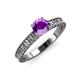 3 - Florian Classic 6.50 mm Round Amethyst Solitaire Engagement Ring 