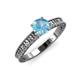 3 - Florian Classic 6.50 mm Round Blue Topaz Solitaire Engagement Ring 