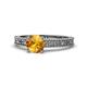1 - Florian Classic 6.50 mm Round Citrine Solitaire Engagement Ring 