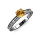 3 - Florian Classic 6.50 mm Round Citrine Solitaire Engagement Ring 