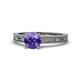 1 - Florian Classic 6.50 mm Round Iolite Solitaire Engagement Ring 