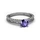 4 - Florian Classic 6.50 mm Round Iolite Solitaire Engagement Ring 