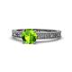 1 - Florian Classic 6.50 mm Round Peridot Solitaire Engagement Ring 