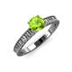 3 - Florian Classic 6.50 mm Round Peridot Solitaire Engagement Ring 