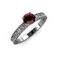 3 - Florian Classic 6.50 mm Round Red Garnet Solitaire Engagement Ring 