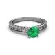 4 - Florian Classic 6.00 mm Round Emerald Solitaire Engagement Ring 
