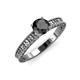 3 - Florian Classic 6.00 mm Round Black Diamond Solitaire Engagement Ring 