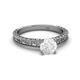 4 - Florian Classic 6.00 mm Round White Sapphire Solitaire Engagement Ring 