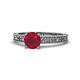 1 - Florian Classic 6.00 mm Round Ruby Solitaire Engagement Ring 