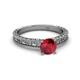 4 - Florian Classic 6.00 mm Round Ruby Solitaire Engagement Ring 