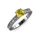 3 - Florian Classic 6.00 mm Round Yellow Diamond Solitaire Engagement Ring 