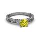 4 - Florian Classic 6.00 mm Round Yellow Diamond Solitaire Engagement Ring 