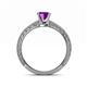 5 - Florian Classic 6.50 mm Round Amethyst Solitaire Engagement Ring 