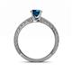5 - Florian Classic 6.00 mm Round Blue Diamond Solitaire Engagement Ring 
