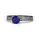 1 - Cael Classic 6.00 mm Round Blue Sapphire Solitaire Engagement Ring 