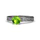 1 - Cael Classic 6.50 mm Round Peridot Solitaire Engagement Ring 