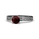 1 - Cael Classic 6.50 mm Round Red Garnet Solitaire Engagement Ring 