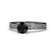 1 - Cael Classic 6.00 mm Round Black Diamond Solitaire Engagement Ring 