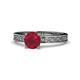 1 - Cael Classic 6.00 mm Round Ruby Solitaire Engagement Ring 