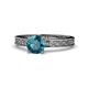 1 - Cael Classic 6.50 mm Round London Blue Topaz Solitaire Engagement Ring 