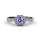 4 - Florus Tanzanite and Diamond Halo Engagement Ring 