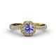 4 - Florus Tanzanite and Diamond Halo Engagement Ring 