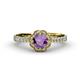 4 - Florus Amethyst and Diamond Halo Engagement Ring 
