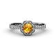 4 - Florus Citrine and Diamond Halo Engagement Ring 