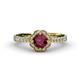 4 - Florus Ruby and Diamond Halo Engagement Ring 