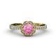 4 - Florus Pink Tourmaline and Diamond Halo Engagement Ring 