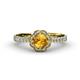 4 - Florus Citrine and Diamond Halo Engagement Ring 