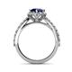 5 - Florus Blue Sapphire and Diamond Halo Engagement Ring 