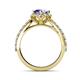 5 - Florus Tanzanite and Diamond Halo Engagement Ring 