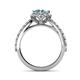 5 - Florus Aquamarine and Diamond Halo Engagement Ring 
