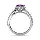 5 - Florus Amethyst and Diamond Halo Engagement Ring 