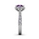 6 - Florus Amethyst and Diamond Halo Engagement Ring 