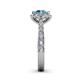 6 - Florus Blue Topaz and Diamond Halo Engagement Ring 