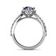 5 - Florus Iolite and Diamond Halo Engagement Ring 