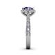 6 - Florus Iolite and Diamond Halo Engagement Ring 
