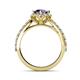 5 - Florus Iolite and Diamond Halo Engagement Ring 