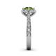 6 - Florus Peridot and Diamond Halo Engagement Ring 