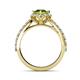 5 - Florus Peridot and Diamond Halo Engagement Ring 