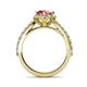 5 - Florus Rhodolite Garnet and Diamond Halo Engagement Ring 