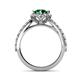 5 - Florus Emerald and Diamond Halo Engagement Ring 