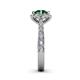 6 - Florus Emerald and Diamond Halo Engagement Ring 