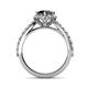 5 - Florus Black and White Diamond Halo Engagement Ring 