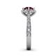 6 - Florus Ruby and Diamond Halo Engagement Ring 