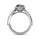 5 - Florus Smoky Quartz and Diamond Halo Engagement Ring 
