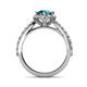 5 - Florus London Blue Topaz and Diamond Halo Engagement Ring 