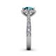 6 - Florus London Blue Topaz and Diamond Halo Engagement Ring 